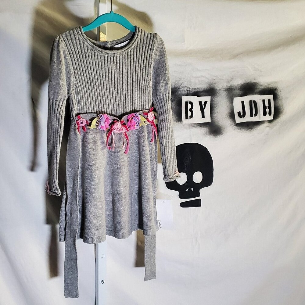 Camilla knit dress with flowered Sash NWT Sz 2T